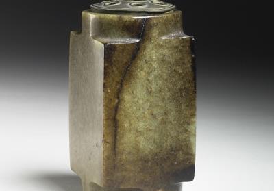 图片[2]-Jade cong square tube, Neolithic period, Qijia culture-China Archive